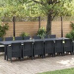 Ensemble de salle à manger jardin 15 pièces avec coussins Anthracite Poly Rattan