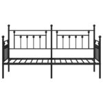 vidaXL Cadre de lit de jour avec tête de lit Noir 80 x 200 cm Acier