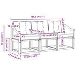 vidaXL Ensemble de canapés d'extérieur 3 pc Naturel et Beige