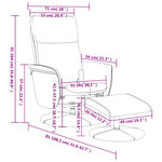 vidaXL Fauteuil inclinable de massage avec repose-pied gris similicuir