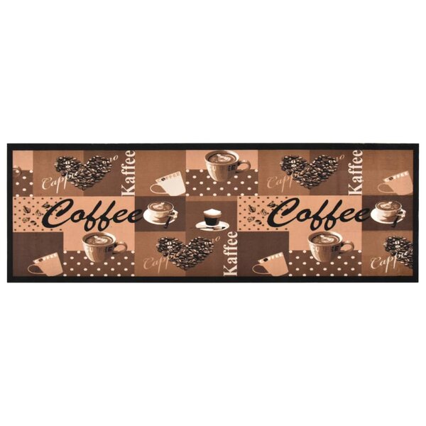 vidaXL Tapis de sol de cuisine lavable Marron café 45x150 cm