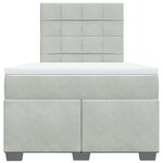 vidaXL Sommier à lattes de lit et matelas Gris clair 120x200cm Velours