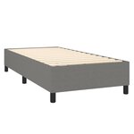 vidaXL Sommier à lattes de lit avec matelas Gris foncé 100x200cm Tissu