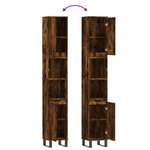 vidaXL Armoire de bain chêne fumé 30x30x190 cm bois d'ingénierie