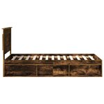 vidaXL Cadre de lit avec tête de lit Chêne fumé 90 x 190 cm Pin massif