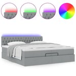 VidaXL Cadre de lit ottoman et matelas gris clair 200x200cm tissu