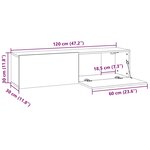 vidaXL Meuble TV Gris béton 120x30x30 cm Bois d’ingénierie