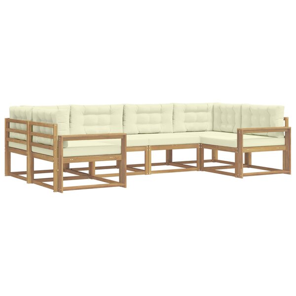 vidaXL Ensemble de canapés d'extérieur 6 pc Blanc et crème