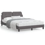 vidaXL Lit avec matelas gris 120x200 cm similicuir