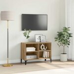vidaXL Meuble TV Marron 69.5 x 30 x 50 cm Bois d'ingénierie