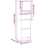 vidaXL Armoire à chaussures 4 tiroirs rabattables chêne 60x42x204 cm