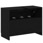 vidaXL Cabinet de salle de bain avec tiroir Chêne noir 78 x 37 x 59 cm