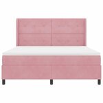 vidaXL Lit à ressorts avec matelas avec LED Rose 180 x 200 cm Velours