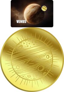 Monnaie VENUS Planet 1/1000 Oz Or 12$ Liberia 2026 (PRÉCOMMANDE)