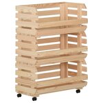 vidaXL Chariot à légumes 57x30x80 cm Bois de pin solide