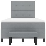 vidaXL Lit à ressorts avec Matelas & Banquette Gris clair 120x190 cm Tissu