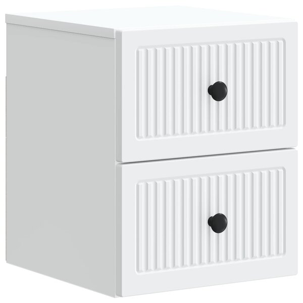 vidaXL Cabinet de chevet mural avec tiroir Blanc 33 x 34 5 x 40 cm