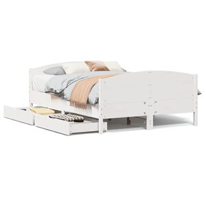 vidaXL Cadre de lit sans matelas blanc 140x200 cm bois de pin massif