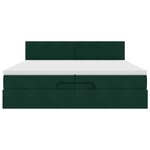 vidaXL Cadre de lit ottoman avec matelas vert foncé 200x200 cm velours