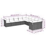 vidaXL Salon de jardin 10 Pièces avec coussins noir résine tressée