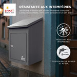 Boîte à colis moyenne 1 porte Gris foncé à accès frontal Acier galvanisé SMART PARCEL BOX™