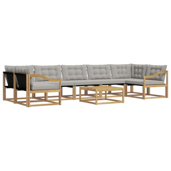 vidaXL Ensemble de canapés d'extérieur 8 Pièces Blanc et gris clair