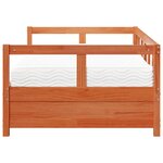 vidaXL Lit de jour avec matelas cire marron 90x200 cm bois pin massif