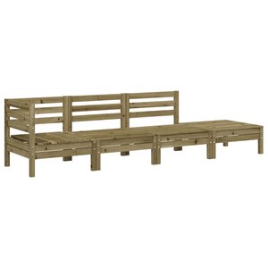 vidaXL Canapé de jardin 4 places bois de pin imprégné