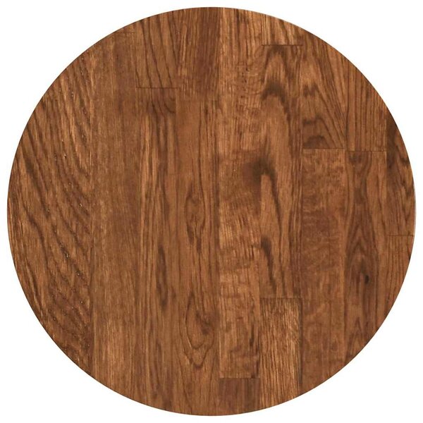 vidaXL Plateau de table Marron foncé Ø 30 x 4 cm Chêne massif