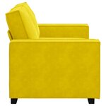 vidaXL Canapé à 2 places Jaune 120 cm Velours