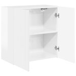 vidaXL Meuble TV mural Montage mural Blanc brillant 59 5 x 31 x 60 cm