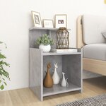 vidaXL Tables de chevet 2 Pièces Gris béton 40x35x60 cm Aggloméré