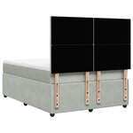 vidaXL Sommier à lattes de lit et matelas Gris clair 160x200cm Velours