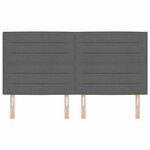vidaXL Tête de lit LED avec bandes LED Gris foncé 180 cm tissu