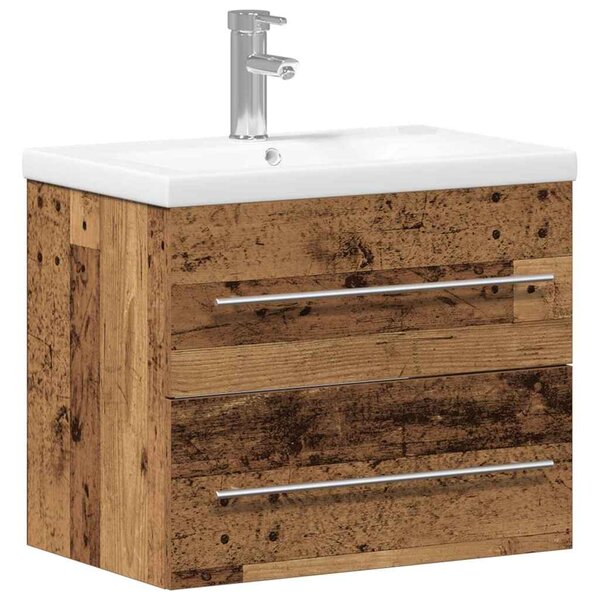 vidaXL Meuble sous-vasque avec lavabo avec tiroir 2 Pièces Bois ancien