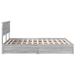 vidaXL Lit de Rangement Gris Sonoma 140 x 200 cm Bois d'ingénierie