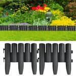 vidaXL Bordures de pelouse 36 Pièces Anthracite 10 m PP