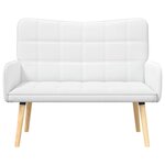 vidaXL Sofa 2 places Blanc 115 x 61 x 87 cm Tissu