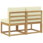 vidaXL 2 pc Sofa de milieu extérieur Bois d'Acacia Massif Blanc