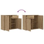 vidaXL Buffet chêne artisanal 80x36x75 cm bois d'ingénierie