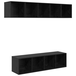 vidaXL Ensemble meuble TV 4 Pièces Chêne noir Bois d'ingénierie