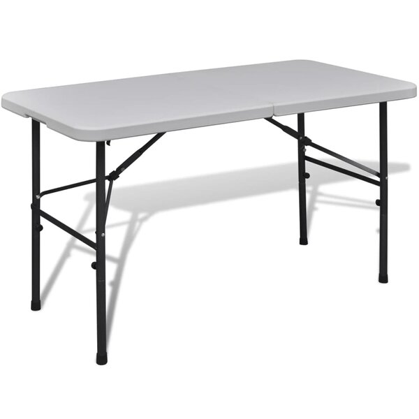 vidaXL Table de jardin pliable 122 cm blanche en HDPE