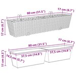 vidaXL Garde-Corps 2 pc Marron 80 x 17 x 17 cm métal