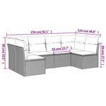 vidaXL Salon de jardin avec coussins 6 Pièces beige résine tressée