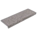 vidaXL Tapis d'escalier 30 pièces 65 x 21 x 4 cm Gris Bord rectangulaire