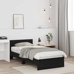 vidaXL Cadre de lit Chêne noir 75 x 190 cm Bois d'ingénierie