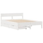 vidaXL Cadre de lit sans matelas blanc 135x190 cm bois de pin massif