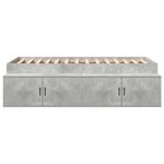 vidaXL Cadre de lit de rangement Gris béton 75x190 cm