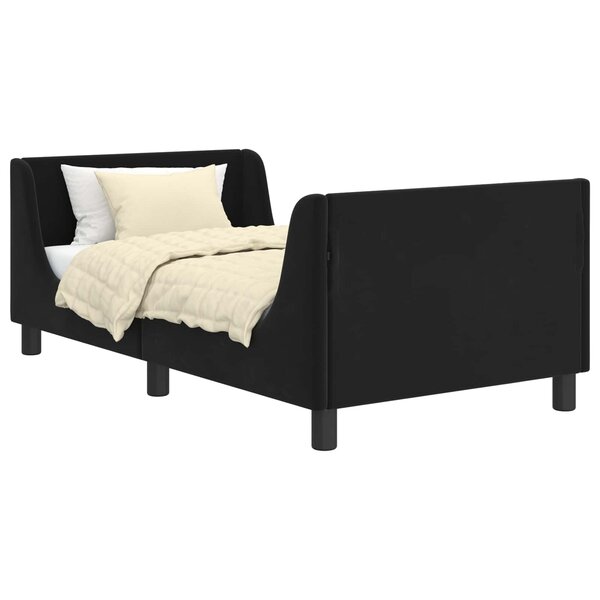 vidaXL Cadre de lit pour enfants avec tête de lit Noir 80 x 160 cm