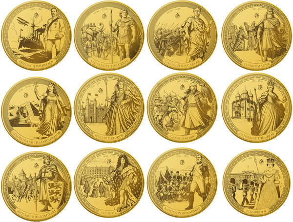 Monnaie EMPERORS OF THE WORLD Noble Notes Set 12x1/100 Oz Or 10$ Solomon Islands 2026 (PRÉCOMMANDE)